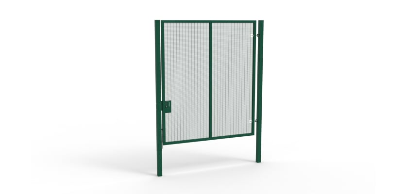 A Green 3.0m high x 2.5m Wide Single Leaf 358 Apollo Security Gate with Latch Lock
