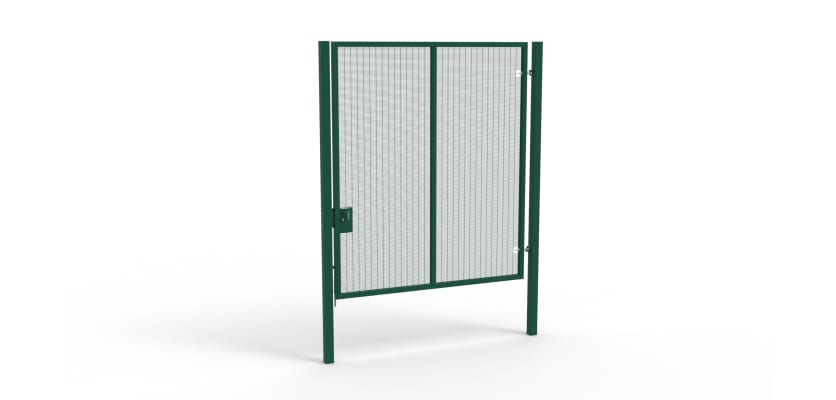 A Green 3.0m high x 2.5m Wide Single Leaf 358 Apollo Security Gate with Latch Lock Handles
