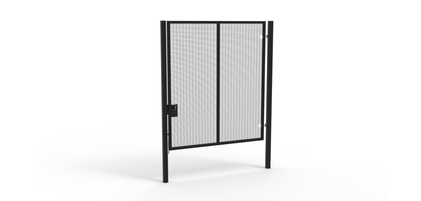 A Black 3.0m high x 2.5m Wide Single Leaf 358 Apollo Security Gate with Latch Lock
