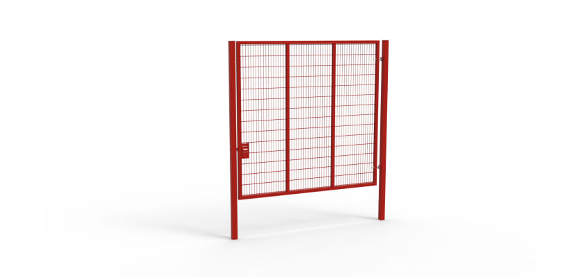 Red Apollo® 3.0m High x 3.0m Wide 358 Prison Mesh Single Leaf Gate Kit With Unislide