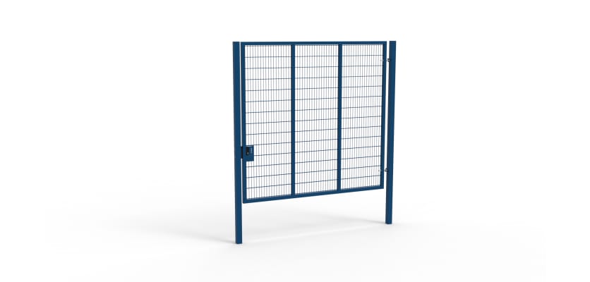 Blue Apollo® 3.0m High x 3.0m Wide 358 Prison Mesh Single Leaf Gate Kit With Latch Lock Handles