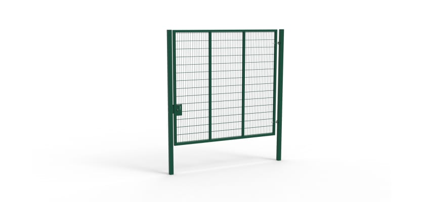 Green Apollo® 3.0m High x 3.0m Wide 358 Prison Mesh Single Leaf Gate Kit With Latch Lock Handles