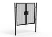 A Black 1.8m high x 2.0m Wide Double Leaf 358 Apollo Security Gate with Quick Exit Digilock