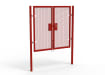 A Red 1.8m high x 2.0m Wide Double Leaf 358 Apollo Security Gate with Unislide Latch