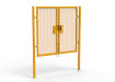 A Yellow 1.8m high x 2.0m Wide Double Leaf 358 Apollo Security Gate with Quick Exit Digilock