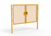 A Yellow 1.8m high x 3.0m Wide Double Leaf 358 Apollo Security Gate with Latch Lock Handles