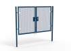 A Blue 1.8m high x 3.0m Wide Double Leaf 358 Apollo Security Gate with Unislide Latch