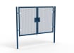 A Blue 1.8m high x 3.0m Wide Double Leaf 358 Apollo Security Gate with Quick Exit Digilock