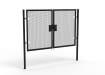 A Black 1.8m high x 3.0m Wide Double Leaf 358 Apollo Security Gate with Quick Exit Digilock