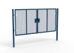 A Blue 1.8m high x 4.0m Wide Double Leaf 358 Apollo Security Gate with Latch Lock Handles