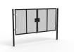 A Black 1.8m high x 4.0m Wide Double Leaf 358 Apollo Security Gate with Latch Lock Handles