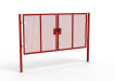 A Red 1.8m high x 4.0m Wide Double Leaf 358 Apollo Security Gate with Latch Lock Handles