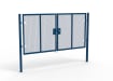 A Blue 1.8m high x 4.0m Wide Double Leaf 358 Apollo Security Gate with Unislide Latch