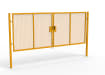 A Yellow 1.8m high x 5.0m Wide Double Leaf 358 Apollo Security Gate with Latch Lock 