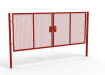 A Red 1.8m high x 5.0m Wide Double Leaf 358 Apollo Security Gate with Unislide Latch