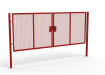 A Red 1.8m high x 5.0m Wide Double Leaf 358 Apollo Security Gate with Latch Lock Handles