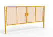 A Yellow 1.8m high x 5.0m Wide Double Leaf 358 Apollo Security Gate with Unislide Latch