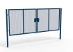 A Blue 1.8m high x 5.0m Wide Double Leaf 358 Apollo Security Gate with Latch Lock Handles