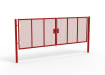 A Red 1.8m high x 6.0m Wide Double Leaf 358 Apollo Security Gate with Unislide Latch