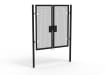 A Black 2.0m high x 2.0m Wide Double Leaf 358 Apollo Security Gate with Latch Lock Handles