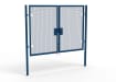 A Blue 2.0m high x 3.0m Wide Double Leaf 358 Apollo Security Gate with Quick Exit Digilock