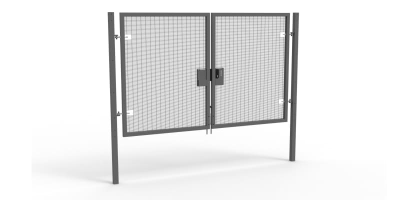 A Grey 2.0m high x 3.0m Wide Double Leaf 358 Apollo Security Gate with Latch Lock 