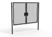 A Black 2.0m high x 3.0m Wide Double Leaf 358 Apollo Security Gate with Quick Exit Digilock