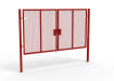 A Red 2.0m high x 4.0m Wide Double Leaf 358 Apollo Security Gate with Latch Lock Handles