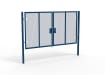 A Blue 2.0m high x 5.0m Wide Double Leaf 358 Apollo Security Gate with Unislide Latch