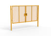 A Yellow 2.0m high x 5.0m Wide Double Leaf 358 Apollo Security Gate with Latch Lock Handles