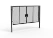 A Black 2.0m high x 5.0m Wide Double Leaf 358 Apollo Security Gate with Quick Exit Digilock