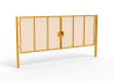 A Yellow 2.0m high x 6.0m Wide Double Leaf 358 Apollo Security Gate with Latch Lock Handles