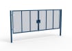 A Blue 2.0m high x 6.0m Wide Double Leaf 358 Apollo Security Gate with Latch Lock Handles