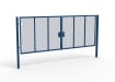 A Blue 2.0m high x 6.0m Wide Double Leaf 358 Apollo Security Gate with Unislide Latch