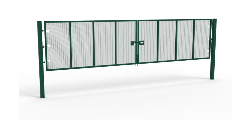 Green Apollo® 2.0m High 358 Prison Mesh Double Leaf Gate Kit with Unislide Latch 