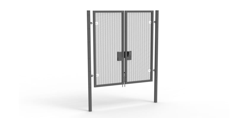 A Grey 2.4m high x 2.0m Wide Double Leaf 358 Apollo Security Gate with Latch Lock