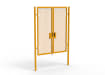 A Yellow 2.4m high x 2.0m Wide Double Leaf 358 Apollo Security Gate with Quick Exit Digilock