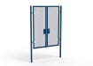 A Blue 2.4m high x 2.0m Wide Double Leaf 358 Apollo Security Gate with Unislide Latch