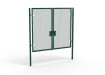 A Green 2.4m high x 3.0m Wide Double Leaf 358 Apollo Security Gate with Latch Lock Handles
