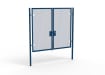 A Blue 2.4m high x 3.0m Wide Double Leaf 358 Apollo Security Gate with Unislide Latch