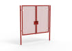 A Red 2.4m high x 3.0m Wide Double Leaf 358 Apollo Security Gate with Latch Lock Handles