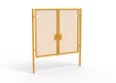 A Yellow 2.4m high x 3.0m Wide Double Leaf 358 Apollo Security Gate with Unislide Latch