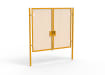 A Yellow 2.4m high x 3.0m Wide Double Leaf 358 Apollo Security Gate with Latch Lock