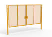 A Yellow 2.4m high x 5.0m Wide Double Leaf 358 Apollo Security Gate with Quick Exit Digilock