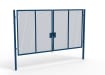 A Blue 2.4m high x 5.0m Wide Double Leaf 358 Apollo Security Gate with Latch Handle Locks