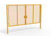 A Yellow 2.4m high x 5.0m Wide Double Leaf 358 Apollo Security Gate with Unislide Latch