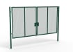 A Green 2.4m high x 5.0m Wide Double Leaf 358 Apollo Security Gate with Quick Exit Digilock