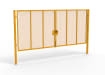 A Yellow 2.4m high x 6.0m Wide Double Leaf 358 Apollo Security Gate with Latch Lock Handles