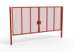 A Red 2.4m high x 6.0m Wide Double Leaf 358 Apollo Security Gate with Unislide Latch