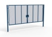 A Blue 2.4m high x 6.0m Wide Double Leaf 358 Apollo Security Gate with Latch Lock Handles